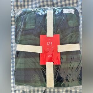GAP Plaid Flannel Pajama Set in Green and Blue